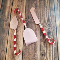 Cheese Knife Set - Candy Cane Spreaders - Rose Gold Cheese Knife - Handmade Cheese Cutlery Set - Gift Boxed - Personalized Christmas Gift