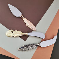 Multi-Color Cheese Knife Set - Feather pattern handles - Small Cheese Knives - Charcuterie Tools - Custom Housewarming Gift - Christmas Gift