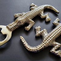 Alligator Bottle Opener - Aluminum Bottle Opener - Silver Bottle Opener - Unique Bottle Opener