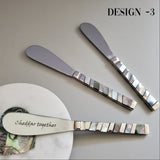 Chedder Together - Personalized Spreader - Custom Butter Knife - Wedding Favors - Cheese Spreaders - Rustic Spreaders - 2 spreaders set