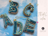 A, B C, D & E - Initial Ornament with Monogram - First Christmas Ornament -  Personalized Stocking Stuffer - Embroidered Letter ornament