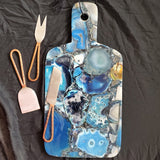 Personalized Charcuterie Board with Handle - Agate Cheese Board -  Appetizer Board - Bridal Shower Gift - Decorative Trays - Amethyst Tray