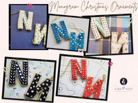 N,O,P & Q - Initial Ornament with Monogram - First Christmas Ornament -  Personalized Stocking Stuffer - Embroidered Letter ornament