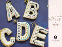 A, B C, D & E - Initial Ornament with Monogram - First Christmas Ornament -  Personalized Stocking Stuffer - Embroidered Letter ornament