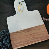 Personalized Charcuterie Board - Small Marble Cheese Board - Mini Wood Serving Platter  - Suitable for Small Servings - Artisan Handmade