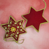 Christmas Star Decoration - 4 assorted Tree Decorations - Quilted Christmas Ornament -  Personalized Stocking Stuffer - Star Felt Ornaments