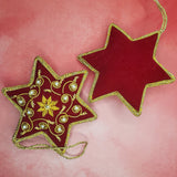 Christmas Star Decoration - 4 assorted Tree Decorations - Quilted Christmas Ornament -  Personalized Stocking Stuffer - Star Felt Ornaments