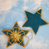 Christmas Star Decoration - 4 assorted Tree Decorations - Quilted Christmas Ornament -  Personalized Stocking Stuffer - Star Felt Ornaments