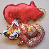 Christmas Decoration Fox - Intricate Tree Decorations - Quilted Christmas Ornament -  Personalized Stocking Stuffer - Animal Felt Ornaments