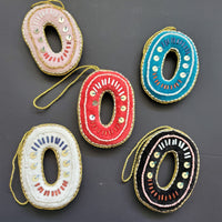 N,O,P & Q - Initial Ornament with Monogram - First Christmas Ornament -  Personalized Stocking Stuffer - Embroidered Letter ornament