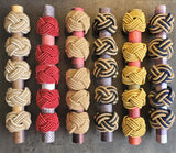 6 Jute Napkin Rings -  Classic Napkin Holders - Red Silk Napkin Ring - Jute Napkin Holder - Rustic Napkin Rings - Twine Burlap Napkin Ring