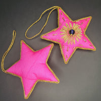 Christmas Star Decoration - 4 assorted Tree Decorations - Quilted Christmas Ornament -  Personalized Stocking Stuffer - Star Felt Ornaments