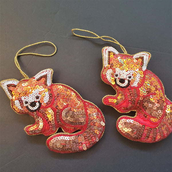 Christmas Decoration Fox - Intricate Tree Decorations - Quilted Christmas Ornament -  Personalized Stocking Stuffer - Animal Felt Ornaments