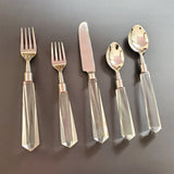 Personalized Cutlery Set - Acrylic Cutlery Set - 5 Piece Hostess Set - Silver Flatware Set - Handmade Silverware - Stainless Steel Cutlery