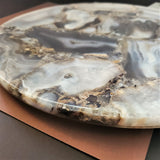 Agate Wedding Cake Stand - Large 12 inch Cake Stand with Gold Legs - Agate Charcuterie Board - Serving Platter