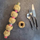 6 Jute Napkin Rings -  Classic Napkin Holders - Red Silk Napkin Ring - Jute Napkin Holder - Rustic Napkin Rings - Twine Burlap Napkin Ring