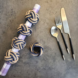 6 Jute Napkin Rings -  Classic Napkin Holders - Red Silk Napkin Ring - Jute Napkin Holder - Rustic Napkin Rings - Twine Burlap Napkin Ring
