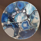 Agate Wedding Cake Stand - Large 12 inch Cake Stand with Gold Legs - Agate Charcuterie Board - Serving Platter