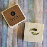 Marble Coaster Set with Abalone Shell work - Marble Coasters Valentine Gift - Yin Yan Coaster Set - Abalone Wedding Favors Coasters