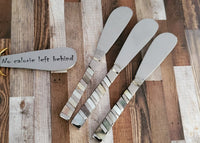 Mother of Pearl Butter Knife - Laser Engraved Cheese Spreader - Artisan Handmade Cheese Knives - Personalized Wedding Gift - Unique Gift