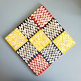 6 Wooden Coasters Set with Holder - Mother of Pearl Inlay Coasters - Multi Color Wooden Coaster Set - Square Wood Coasters with Stand