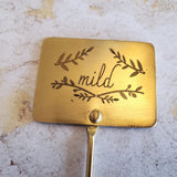 Gold Cheese Markers - Set of 4 Cheese Signs - Metal Cheese Picks - Engraved Charcuterie Labels - Charcuterie Board Marker