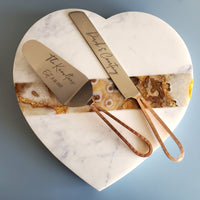 Custom Wedding Cake Knife and Server Set - Rose Gold Cake Knife - Bridal Shower Gift - Engraved Cake Server - Personalized Wedding Gift Sets