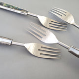 Personalized Wedding Cake Knife, Server and Fork Set -  Mother of Pearl Wedding Cake Knife set-Abalone Shell Wedding Cake Shovel & Cake Fork