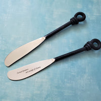 Personalized Spreaders - Custom Butter Knife - Wedding Favors - Cheese Spreaders - Sweet Dreams are made of Cheese - 2 Rustic Spreaders