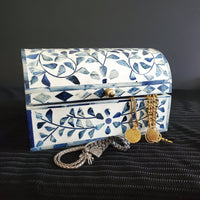 Bone Inlay Jewelry Box - Boho Jewelry Organizer - Decorative Box - Wooden Jewelry Box - Jewelry Holder -