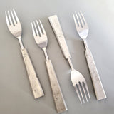Custom Wedding Cake Knife - Personalized Wedding Cake Cutter - Cake Fork Set-Mother of Pearl Inlay on Handles - Cake Knife Set & Forks