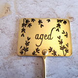 Gold Cheese Markers - Set of 4 Cheese Signs - Metal Cheese Picks - Engraved Charcuterie Labels - Charcuterie Board Marker