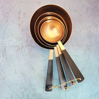 Measuring Cup set - Copper & Black Color Measuring Cups - 50 ml to 250 ml - 1/4 to 1 cup size - Baking Cups - Cooking Gifts - Gift Boxed