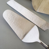 Personalized Wedding Cake Knife, Server and Fork Set -  Mother of Pearl Wedding Cake Knife set-Abalone Shell Wedding Cake Shovel & Cake Fork