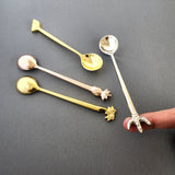 Dessert Spoon, Tea Spoon, Coffee Spoon, Ice-Cream Spoon  - Tropical Fruit Multi Color Handles - Artisan Handmade - Gift Boxed
