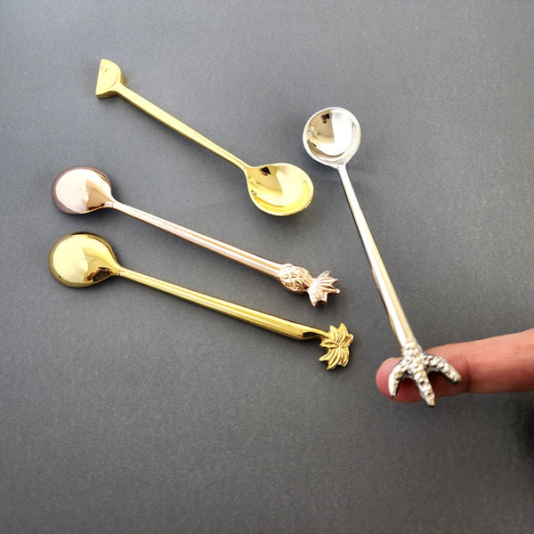 Dessert Spoon, Tea Spoon, Coffee Spoon, Ice-Cream Spoon  - Tropical Fruit Multi Color Handles - Artisan Handmade - Gift Boxed