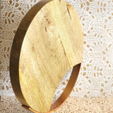 Wood Charcuterie Board - Rose Gold handle Cheese Board - Cheese Platter with Hammered Finish Handles - Circular Cheese Board with handle