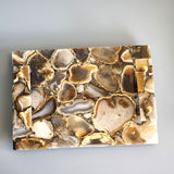 Brown Agate Vanity Tray | Large Charcuterie Board | Farmhouse Coffee Table Tray | Agate Decorative Tray | Jewelry Display | Big Perfume Tray