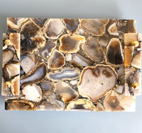 Brown Agate Vanity Tray | Large Charcuterie Board | Farmhouse Coffee Table Tray | Agate Decorative Tray | Jewelry Display | Big Perfume Tray