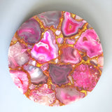 Agate Wedding Cake Stand - Large 12 inch Cake Stand with Gold Legs - Agate Charcuterie Board - Serving Platter