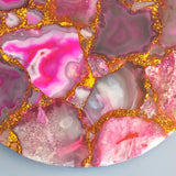 Agate Wedding Cake Stand - Large 12 inch Cake Stand with Gold Legs - Agate Charcuterie Board - Serving Platter