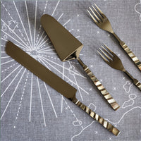 Personalized Wedding Cake Serving Set - Wedding Cake Knife and Cake Server Set - Mother of Pearl Cake Cutting Set - Black Gunmetal Finish