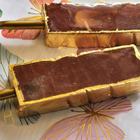 Custom Wedding Cake Knife and Server Set - Rust Gemstone Handles - Laser Engraved Gold Cake Serving Set - Gothic Wedding Cake Knife & Server