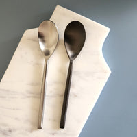 Black Cutlery Set - Sleek Flatware Set - 5 Piece Hostess Set - Modern Flatware Set - Handmade Silverware -Stainless Steel Cutlery