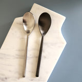 Black Cutlery Set - Sleek Flatware Set - 5 Piece Hostess Set - Modern Flatware Set - Handmade Silverware -Stainless Steel Cutlery