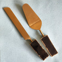 Custom Wedding Cake Knife and Server Set - Black Gemstone Handles - Laser Engraved Gold Cake Serving Set -Gothic Wedding Cake Knife & Server