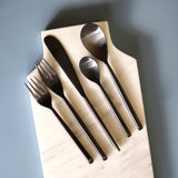 Black Cutlery Set - Sleek Flatware Set - 5 Piece Hostess Set - Modern Flatware Set - Handmade Silverware -Stainless Steel Cutlery