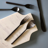 Black Cutlery Set - Sleek Flatware Set - 5 Piece Hostess Set - Modern Flatware Set - Handmade Silverware -Stainless Steel Cutlery