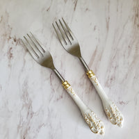 White Wedding Cake Forks - Custom Wedding Flatware - Engraved Wedding Forks - Bride Groom Forks - Bridal Shower - Wedding Keepsake -Gift Box