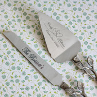 Personalized Wedding Cake Knife - Custom Wedding Cake Cutter - Engraved Cake Server - Custom Wedding Gift - Fall Wedding Cake Server Knife